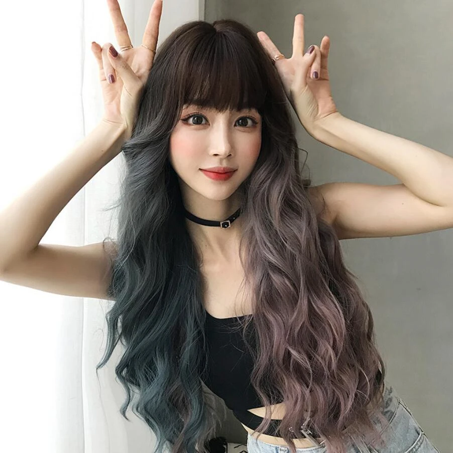 Kartun Cosplay Eropa Dan Amerika Populer Wanita Rambut Panjang Seluruh Kepala Set Gelombang Besar Warna Ganda Kostum Aksesoris Aliexpress