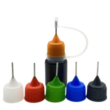  5pcs Needle Bottles Black 5ml 10ml 30ml PE Plastic Dropper Juice Eye Liquid Container Solvent Light Oils Eye Saline 