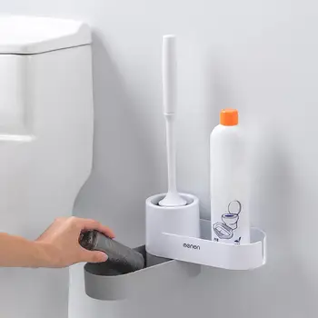 

Wall Mounted Toilet Brush With Storage Base Household Floor Cleaning Brush For Toilet WC Bathroom Accessories