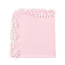 Детские мягкие муслиновые пеленальные одеяла с помпонами пеленальные обертки для новорожденных реквизит для фотосессии D08C