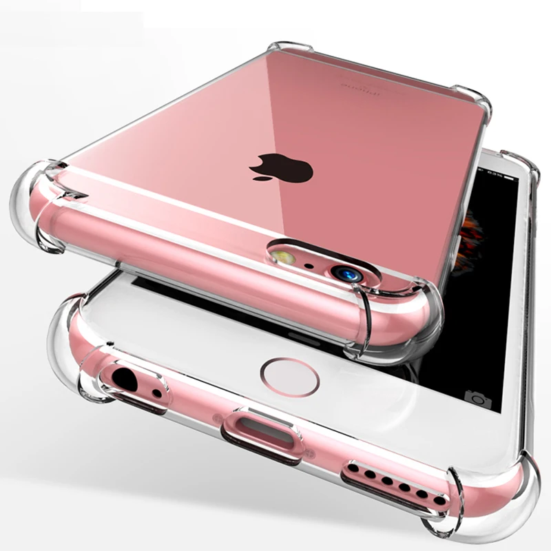 

Case For iPhone 7 8 6 6S Plus X XS MAX XR Transparent TPU Silicone Phone Case Cover Protection Clear For iPhone 5 5S SE 6 7 Case