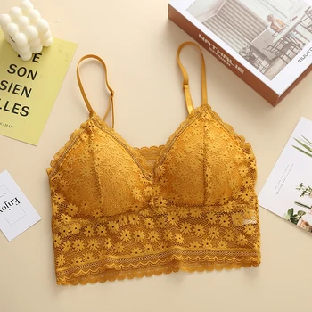 

Women Camisoles No Steel Ring Sexy Hollow Lace Wrapped Chest French Beauty Back Girls Underwear Tube Top New