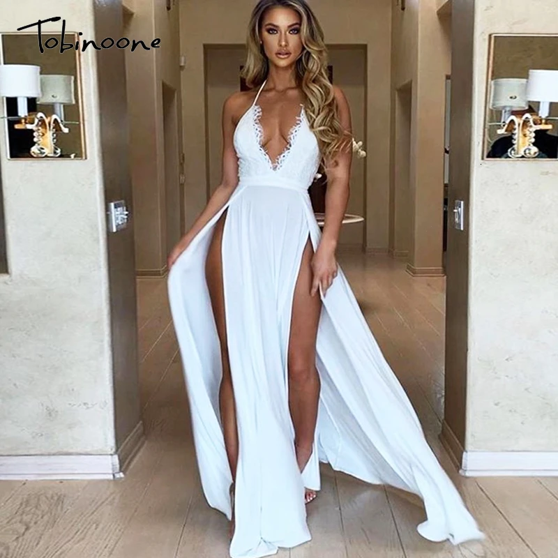 Женское длинное вечернее платье с открытой спиной V образным вырезом и