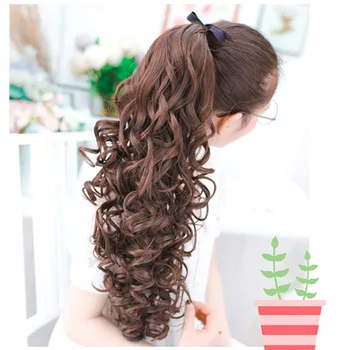 MUMUPI Synthetic band ponytail extension clip wig natural swing clip in curly hair extension ponytail wig headwear 4
