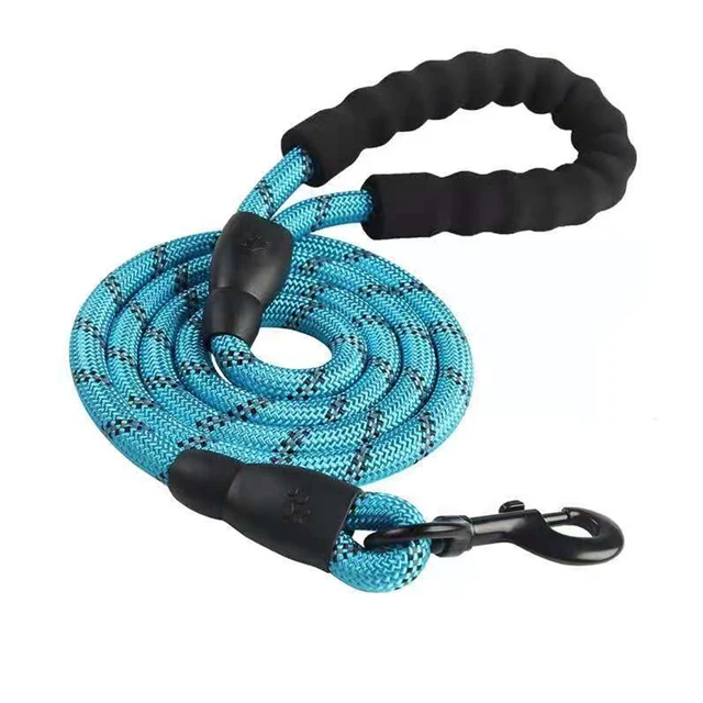 CenKinfo Strong Dog Leash ,Comfortable Padded Handle and Highly Reflective Threads Dog Accessories Puppy Supplies Sky Blue
