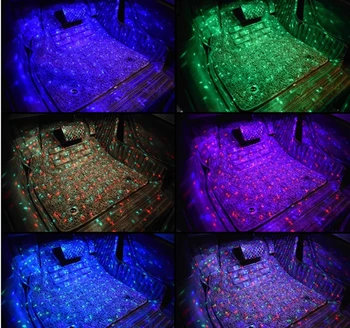 

7Colors Foot Star Starry Light USB Multicolor Interior Ambient Star Light, Remote Control Sound Active Under Dash Floor Lights