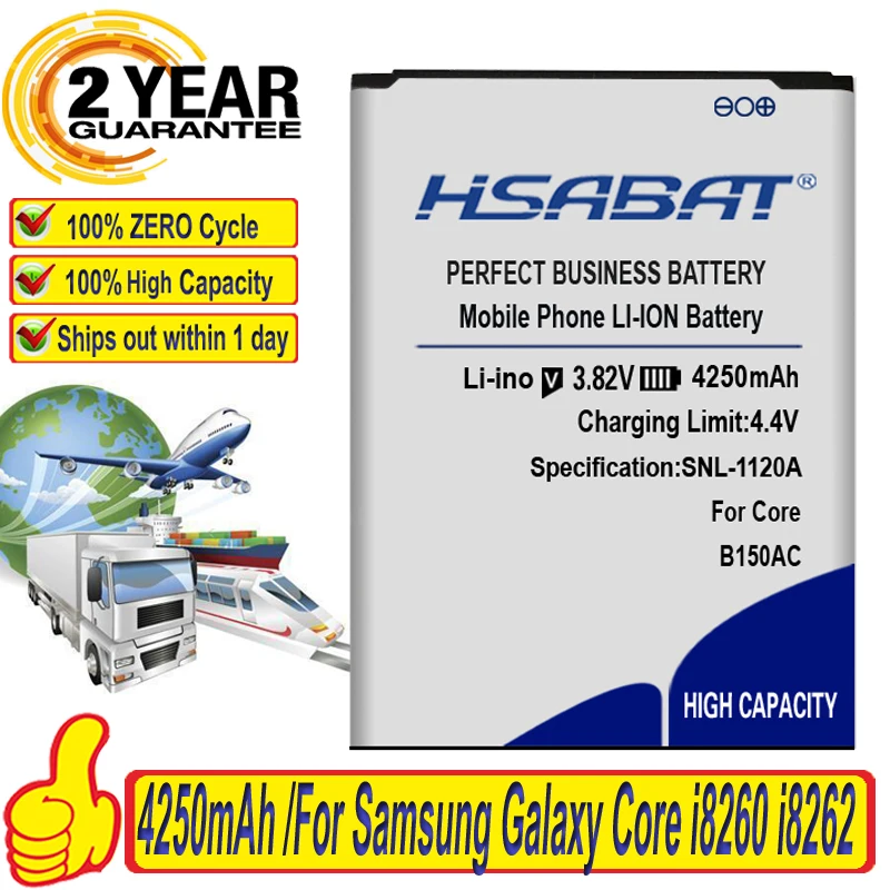 Аккумулятор HSABAT 4250 мАч B150AC B150AE для Samsung Galaxy Core i8260 i8262 g3502u Trend3 g3502 g3508 g3509 SM G350E G350|battery