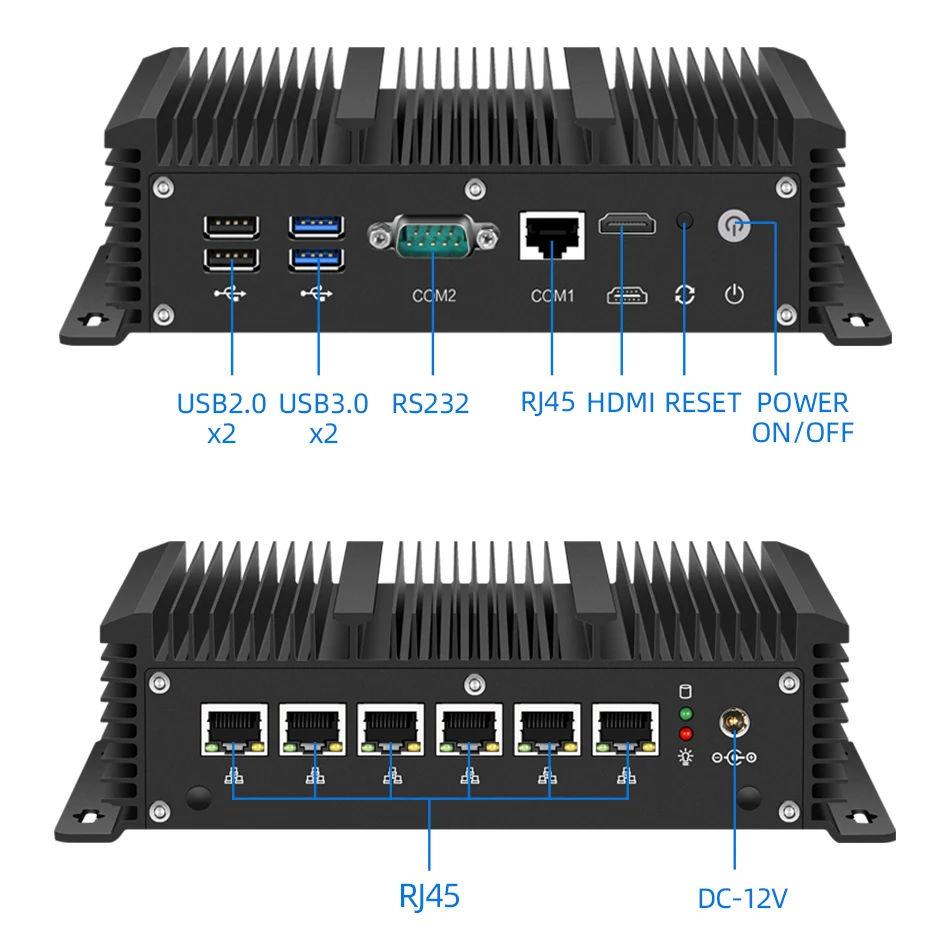 Mini PC Intel Core i7-10710U i5-10310U 6x 2.5G Ethernet Support Windows Ubuntu Pfsense OpenWrt WiFi 4G LTE Virtualization 5