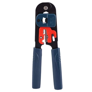 

HOT Network Crimping Pliers Manual RJ Connector Network Cable Crimper 8P Pliers,Cutting Striping Crimping, Length 190mm / 7.48In