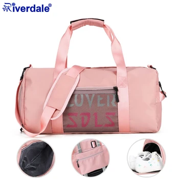 

Travel Bags Wet Dry Large Duffle Bag For Sports Waterproof Clothes Luggage Organizer Women Large Capacity Pink Weekend Bag Men