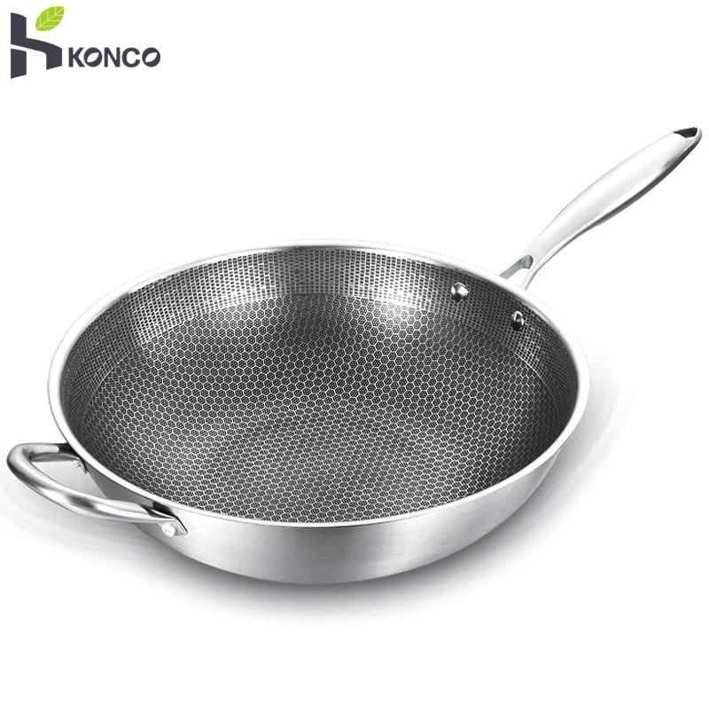 Honeycomb Non-stick Pan, Frying Pan, Household Stainless Steel Oil-free,  Smoke-free Frying Pan, Flat-bottomed Pan, Electromagnetic Stove, Gas Stove  - Temu