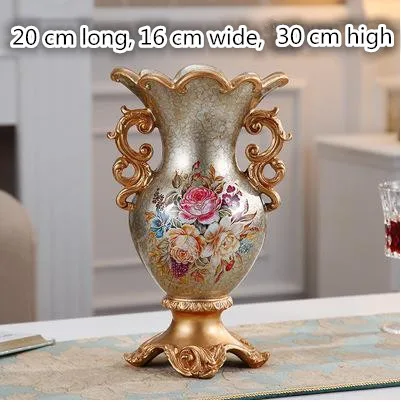 style 7 Европейский дворец смолы ваза, украшения для дома, обеденный стол офисные настольные украшения, свадебные подарки, американский ретро шелк f - Цвет: style 7