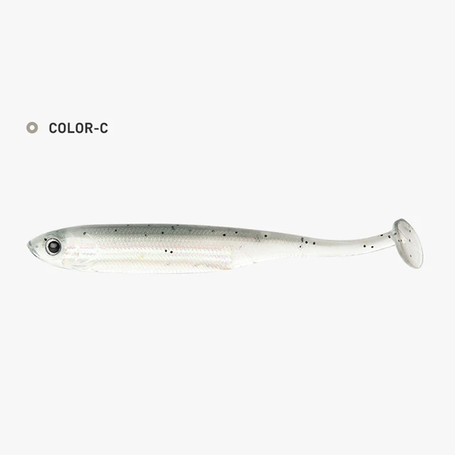 B&U 10cm 12.8cm Fishing Soft Bait T Tail fish artifical bait Fishing Lures Rainbow Color Sequin Swing Fishing Spinner Bait GRAY