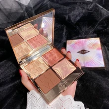 Hilight 4 Highlighter Bronzer Iluminador cor Paleta de Maquiagem Rosto Blush Shimmer Em Pó Contorno Paleta Cheek Blush Cosméticos
