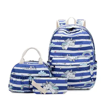 

3Set Rugzak Casual Vrouwen School Rugzak Candy Kleur Vrouwen Rugzak Multi-Pocket Schooltas Voor Tiener Meisjes Mochilas vrouweli