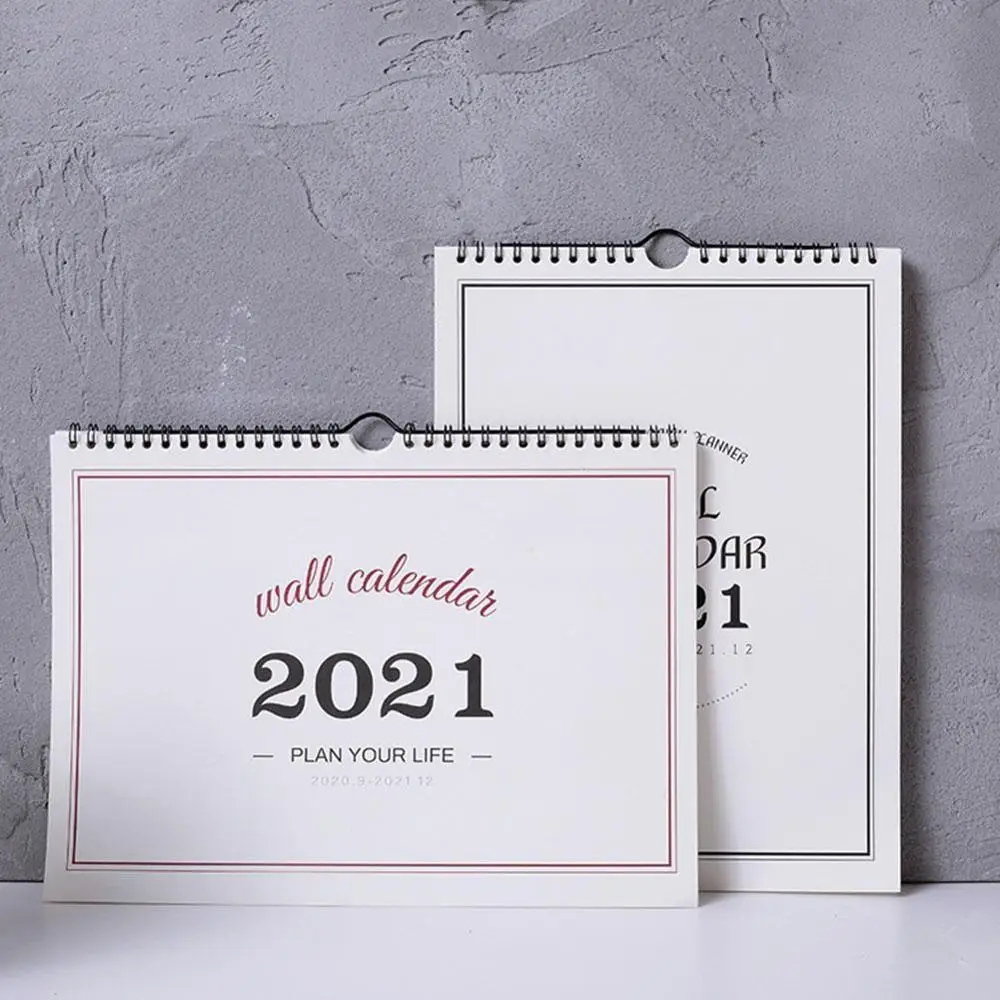 Plan de calendario de pared 2021, planificador semanal Simple, organizador de Agenda mensual, hogar, oficina, calendario colgante de pared planificador diario