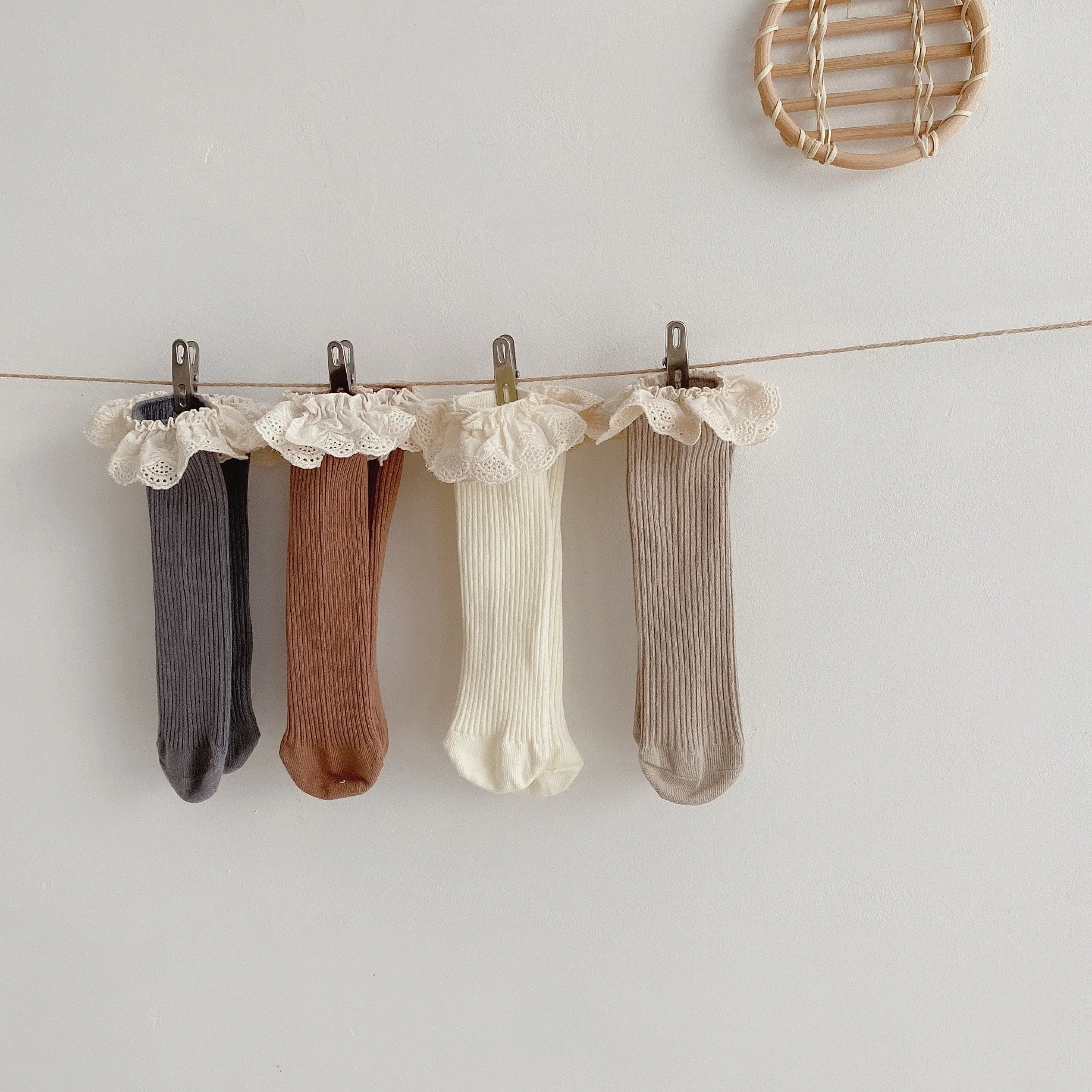 4 Pairs/lot New Baby Girls Socks Long Socks Kids Knee Length Soft Cotton Baby Socks Kids 0-8 Years Knee High Socks