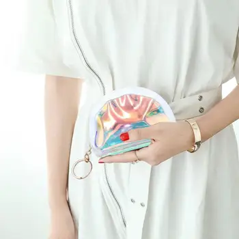 

Durable Coin Bag Ladies Small Coin Purse Classic Delicate Texture PVC Laser Clutch Jelly Women Zip Money Wallet Card Bag