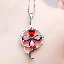 Натуральный подлинный гранат цветок sytle кулон 0.5ct* 4 шт драгоценный камень 925 стерлингового серебра ювелирные украшения# R99405