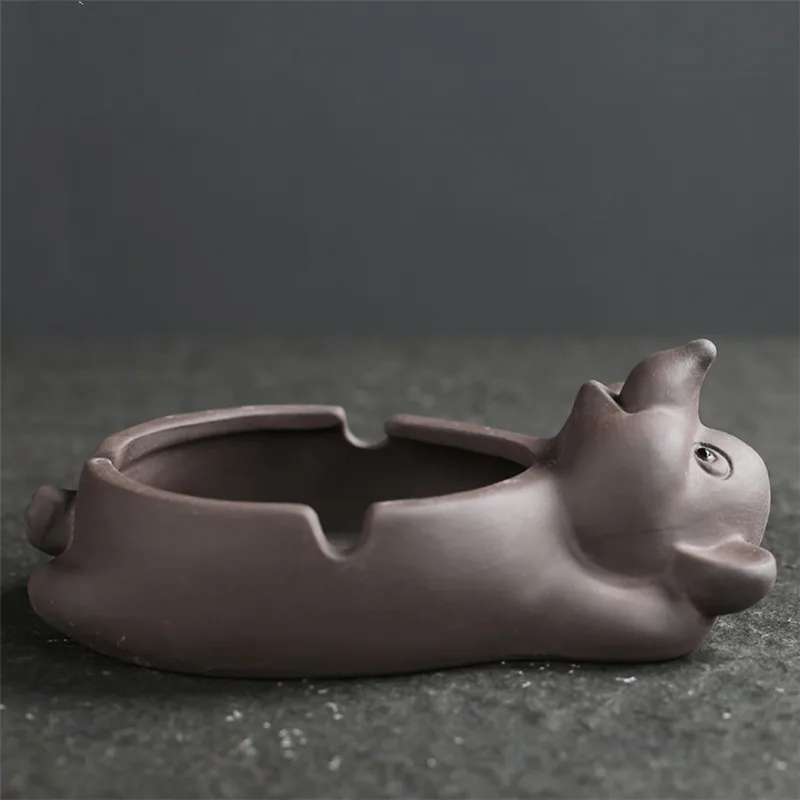 Керамическая пепельница фиолетовая глина украшение для дома милый мультфильм