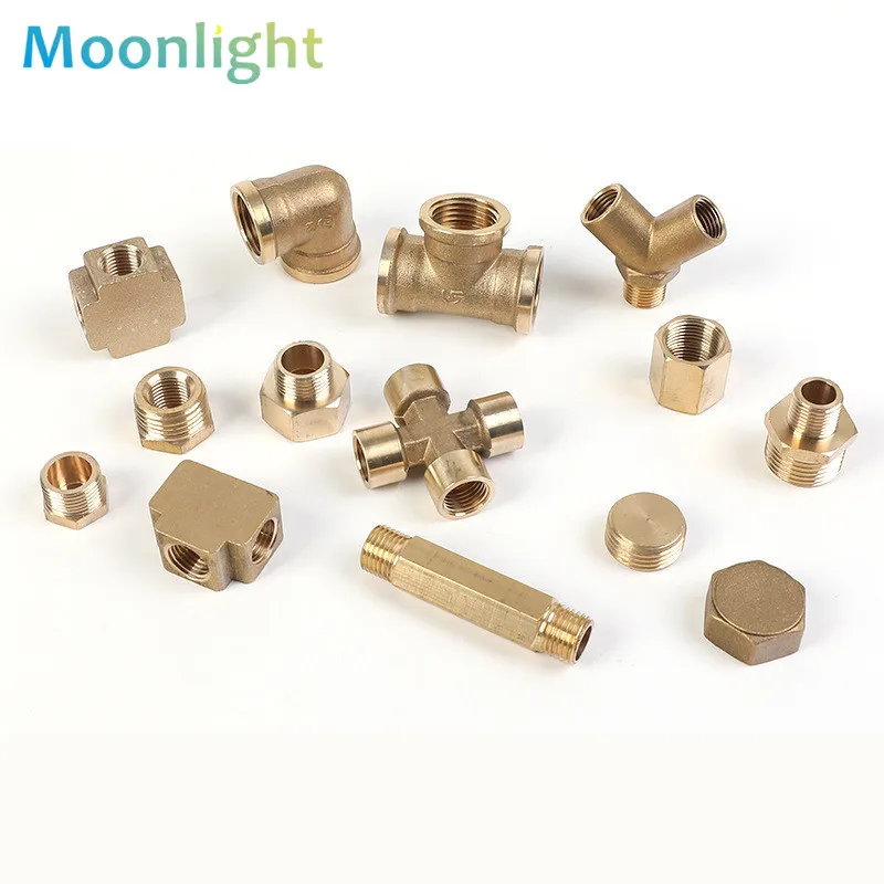 Pipe Fitting Hose Pipe Fitting Pneumatic Plumbing Brass Pipe Fitting Male/Female Thread 1/8" 1/4" 3/8" 1/2" 3/4" 1"BSP Copper Fittings Water Oil Gas Adapter