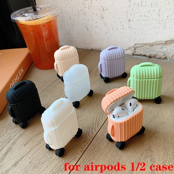 

For AirPods Case Cute Simple mini box cartoon Accessories Protective silicon Cover luxury For Air pods 2 case Earphone Casefunda