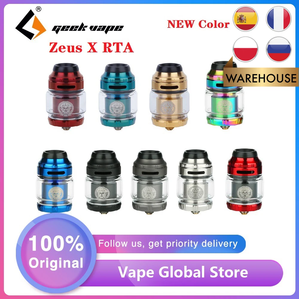 Оригинальный бак GeekVape Zeus X RTA 4 5 мл двойной дымоход Postless Build Deck электронная
