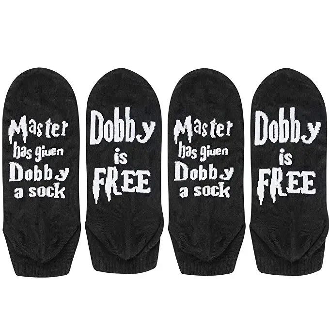 Новые носки унисекс «Мастер подарил Добби носки Добби бесплатно» забавные мягкие хлопковые носки повседневные носки с буквенным принтом для женщин