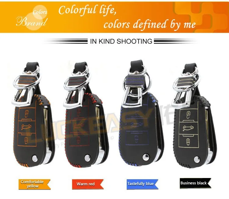 Luckeasy чехол для ключей от автомобиля из кожи для 301 508 2011/2012 508 2013 2.0L/2.3L peugeot 2008 3008 2013 c-elysee key2s