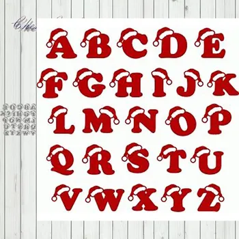 

Metal Cutting Dies Christmas hat alphabet Stencils for DIY Scrapbooking/photo Album stamps Decorative Embossing DIY Paper