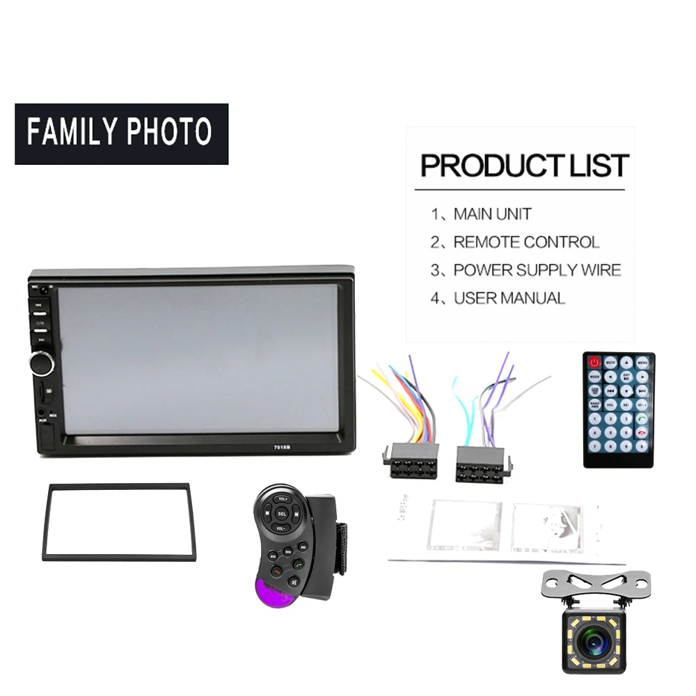 With 12 LED Camera Hikity " hd-навигатор для автомобиля 2 din MP5 Авторадио с сенсорным экраном Bluetooth мультимедийный плеер камера заднего вида - Цвет: With 12 LED Camera