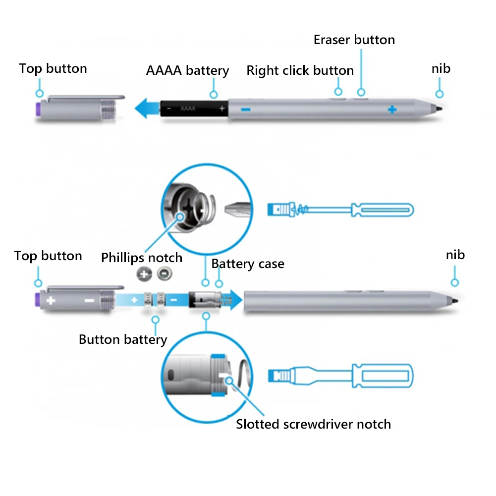 Caneta stylus sensível para microsoft surface pro