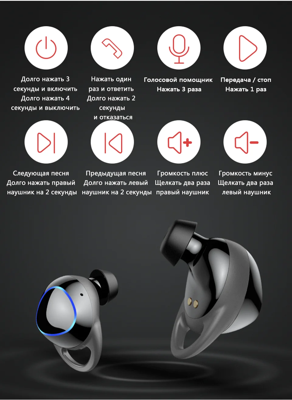 GVANCA i-26 TWS 5,0 Bluetooth наушники истинные Беспроводные наушники гарнитура интеллектуальное шумоподавление