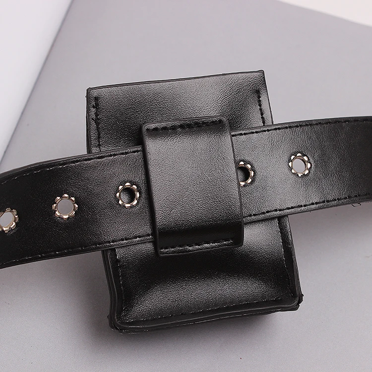 Black PU Leg Strap Garter Faux Leather Harness Waist Belts Punk Harajuku Waist Bag for Cigarette Case Sexy Street Waistband