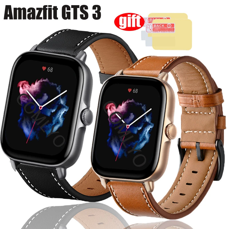 High Quality Leather Wristband For Huami Amazfit GTS3 GTS 3 Strap Soft  Sport Classic Smart Watch Band Fitness Tracker Belt|Smart Accessories| -  AliExpress
