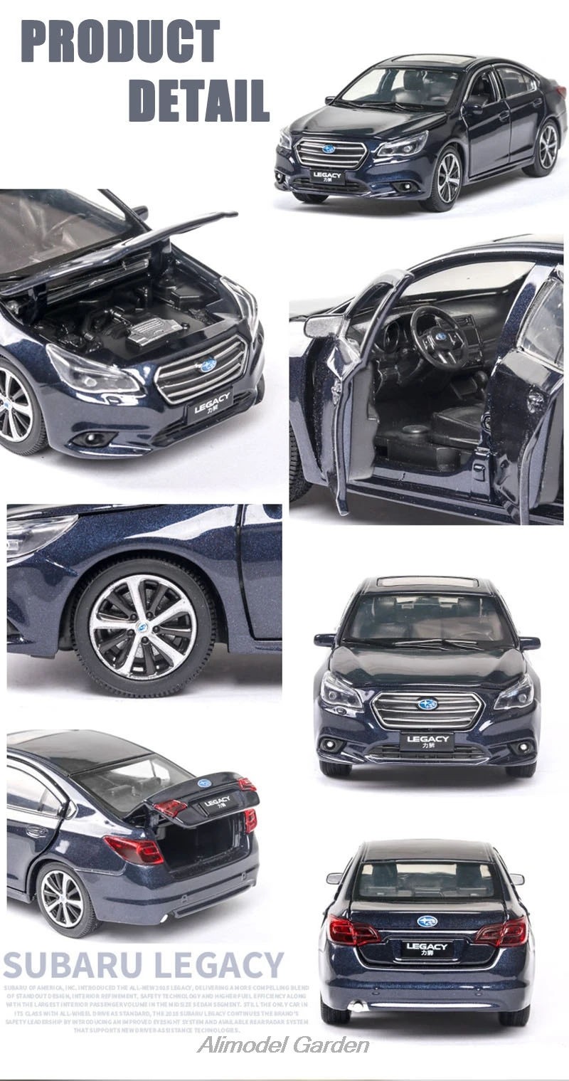 Масштаб 1:32 SUBARU LEGACY сплав спортивный автомобиль литая под давлением модель звук и светильник Вытяните назад автомобили игрушки Дети День рождения горячий подарок колеса