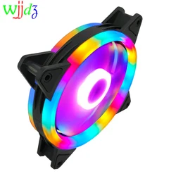 Ventilador LED de refrigeración para chasis de ordenador, disipador de calor, 120mm, colorido, azul, rojo, blanco, verde, RGB, PC