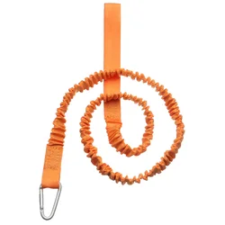 Enhanced Safety Elastic Leash with Carabiner for Paddle or Fishing Rods (Orange)