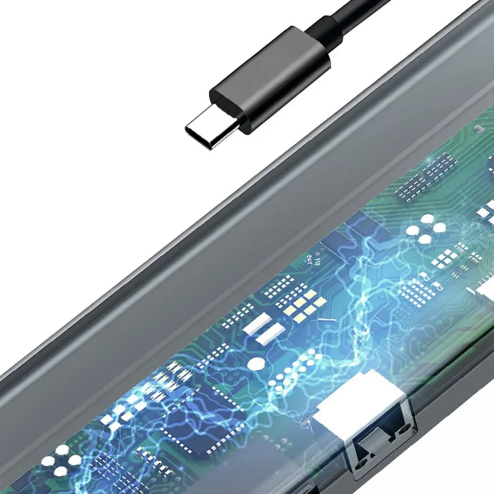 10 в 1 концентратор USB C 4K док-станция Тип C HDMI RJ45 Gigabit Lan PD 100 Вт блок питания концентратор Thunderbolt