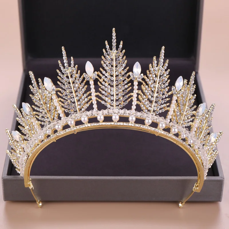 Новые свадебные аксессуары для волос Тиара для невесты корона золотая цепочка на голову кусок свадебные аксессуары для волос короны королева диадема - Окраска металла: Style M