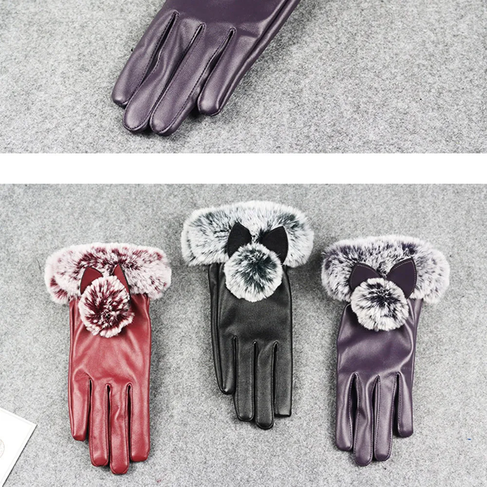 Женские зимние Термические перчатки унисекс винтажные кожаные скрученные перчатки шерстяные женские зимние сохраняющие тепло ручные перчатки подарки варежки guantes