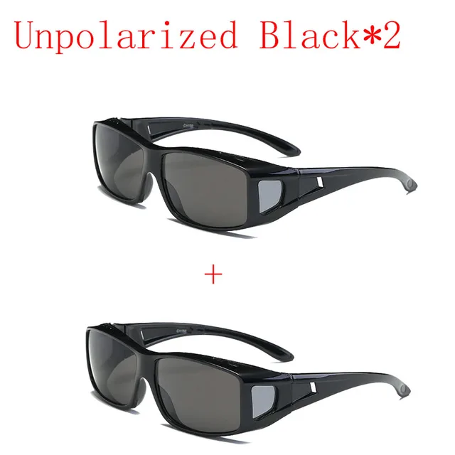 New 2 Pack Polarized Car Night Vision Goggles Sunglasses Night Driver Driving Goggles Unisex UV400 Glasses Auto Parts Unpolarized Black A