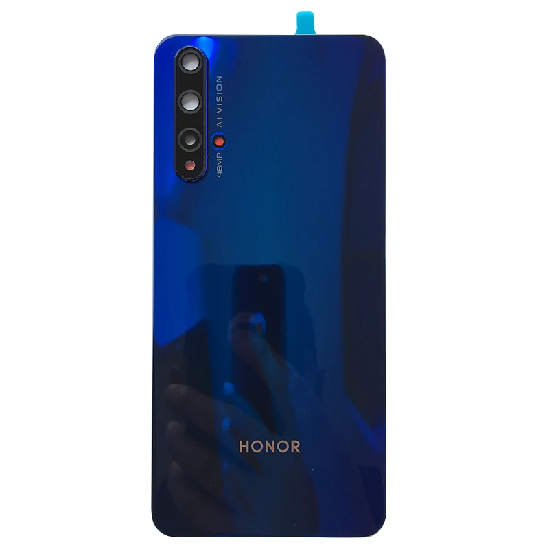 Для huawei Honor 20 корпус батареи задней двери стеклянный чехол с объективом камеры