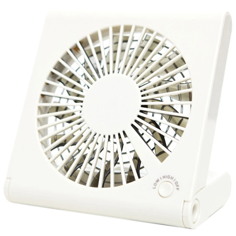 

Notebook Fan Usb Charging Folding Mini Portable Small Fan Student Desktop Standing Pc Mini Fan Battery Usb Rechargeable-White