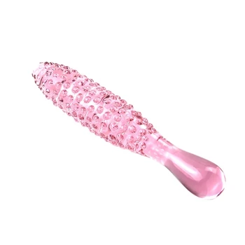 Pink Pyrex Glass Dildo Artificial Corn Penis Crystal Fake Anal Plug Prostate Massager Masturbate Sex Toy For Adult Gay Women Men 3