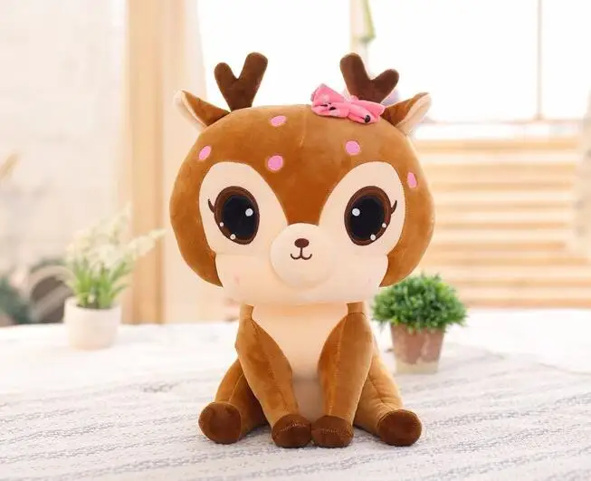 D Милые плюшевые игрушки с жирафом, мягкие Sika, подушки с оленем, куклы, Kawaii, мягкие плюшевые игрушки с животными, детские подарки - Цвет: D