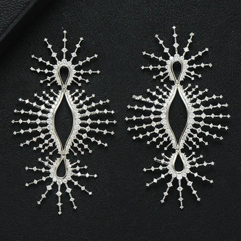 

GODKI Brand Famous Luxury Fireworks Charm Earring for Women Wedding Full Micro CZ Cubic Zircon Dubai Indian Earrings Bohemia Hot