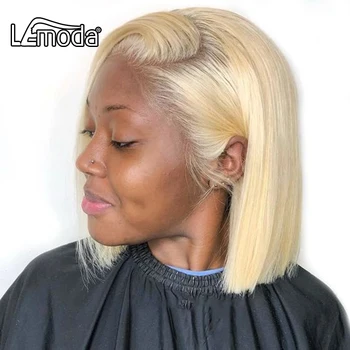 

613 Bob Wig 13x4 Transparent Lace Front Wig Pre Plucked 613 Blonde Human Hair Wigs For Women Brazilian Lemoda Hair Wigs 150%