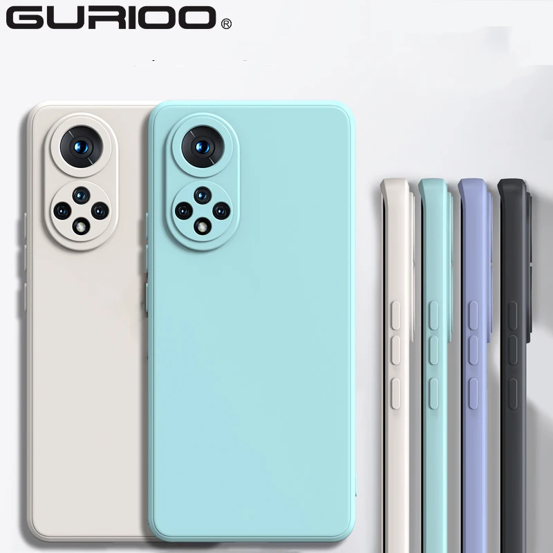 Square Silicone Solid Color Phone Case For Huawei P50 P40 P30 P20 Mate40 30 20 Pro Plus Honor 50 V40 V30 X10 X20 Slim Soft Cover | Мобильные