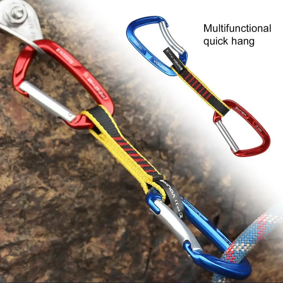Carabiner Clips Camnal 38CM Safety Lock Extenders Straight Bent